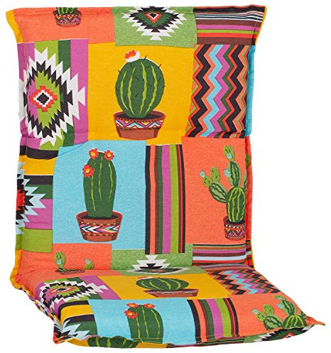 NYVI Niedriglehner Auflagen Piemont 4er Set - 98x46x8 cm Mexiko - Extra Starker 8cm Sitzpolster - Gartenmöbel Auflagen mit Halteband & Bindebändern
