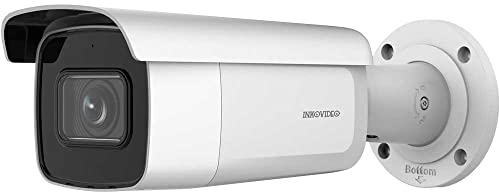 INKOVIDEO V-840-MW - Telecamera di sorveglianza PoE da 8 MP, zoom ottico 4x, visione notturna fino a 30 m, interfaccia audio e allarme