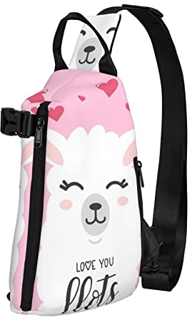 AMACAY Camel Cartoon Sling Bag für Damen Herren Sling Rucksack Reise Sling Bag Wandern Brusttasche Tagesrucksack Umhängetasche, Schwarz , One size