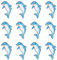 JKJF 12 Stück Delphin Patches Delfin Aufbügeln Bügelbild Dolphin Aufnäher Applikation Meerestiere Stickerei Patches für Kleidung Rucksack Schuhe Jacke Jeans Hut Kleid