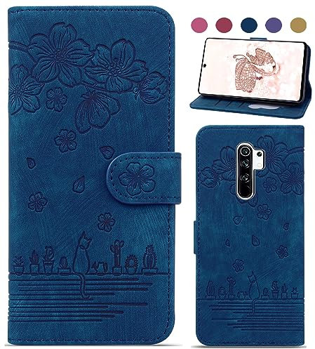 Bxithnr Custodia Redmi Note 8 Pro Premium Pelle PU Portafoglio Funzione Supporto Slot per Scheda Protezione Completa Magnetica Flip Custodia a Libro Libretto per Redmi Note 8 Pro - Blu