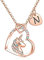TINGN Collier Licorne Plaqué Or 14 Carats pour Filles et Femmes - Chaîne de Lettre N avec Pendentif Coeur - Cadeau en Or Rose