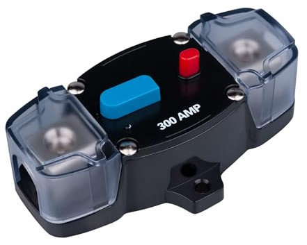 300 AMP Sicherungsautomat 300A Leistungsschalter Inline Sicherungshalter Rückstellbarer Wechselrichterblock DC 12V-48V Trolling Motor Audio Stereo Manueller Reset für Auto Marine Wohnmobil Boot LKW