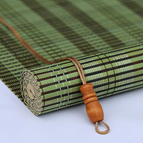 HFDASUENT Innen/Außen-Bambusrollo,Blickdicht 85% aussenbereich Sichtschutz Bambusrollo Seitenzugrollo Vorhang Fenster Raffrollo Mit Hakenaufhängung,für Fenster und Türen,Anpassbar (W×H:100×150cm)