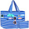 WACCET Strandtasche XXL Familie, Große Wasserdichte Strandtasche Damen mit Reißverschluss, Faltbare Leichte Badetasche Damen mit Mehreren Taschen Beach Bag Tote Bag für Strand, Reisen, Urlaub, Pool.