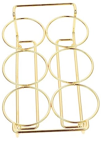 Garneck Metal Bar Rack Shot Glass Holder 6 Slots Sturdy Wine Glass Rack for Desktop for Home Bars and Parties