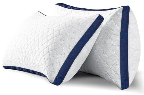 Slybear Pillows 2 Pack, Hotel Quality Bed Pillows with Down Alternative for Neck and Shoulder Pain, Supportive Hypoallergenic Skin-friendly Standard Pillows for Side/Back/Stomach Sleeper 42 x 70cm