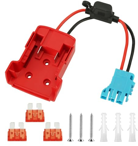 Kabelbaum-Stecker, Werkzeugakku-Adapter für Power Wheels mit Sicherungen, Schraube, Gummistopfen Ersatz-Kabelbaum-Kit Kompatibel mit Peg-Perego
