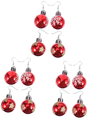 6 Paare Ohrringe Weihnachten：Weihnachtsohrringe Weihnachtskugelohr Schmuck Kreative Ohrringe Damen Kinder Weihnachtsfeier Ohrstecker HäNgend Modisch Weichnachtsball Ohrentropfen Geschenk