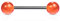 beyoutifulthings Zungen-piercing Acryl-Ball Orange leuchtende UV-Kugeln 6-mm Silber Universal-Piercing Chirurgenstahl Barbell-s Stab-länge 16-mm