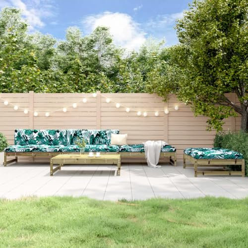 Youuihom Set da Salotto per Terrazza Tavolino e Sedie da Esterno Set Salotto da Giardino 5 pz in Legno Impregnato di Pino Adatto per Terrazze, Portici, Bordi Piscina, Balconi