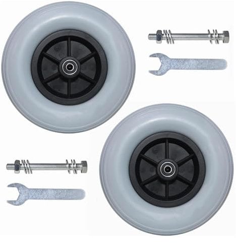 Rollstuhlrolle 8-Zoll-Vorderrad des Rollstuhls, 200 x 50 Ersatzrad for Elektrorollstühle, massiver PU-Reifen, Lenkrollen, Rollstuhlräderbaugruppe, mit 5/16-Zoll-Lager (1 Satz mit 2 Stück)