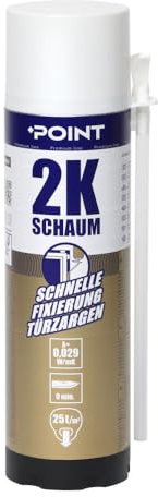 Point 2K PU-Montageschaum I Zargenschaum I Polyurethanschaum I Schaumkleber für Türen, Fenster & Dämmung I 400 ml