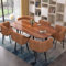 Generisch Quadratisches Esstisch-Set mit Stühlen Moderner Konferenztisch und 6 Stühlen Empfangstisch und Stuhlkombination Holz-Küchentisch-Set für 6 Personen für Wohnzimmer,B,150cm