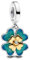 PHCLASY Blaue Blume Charm Kompatibel für Armbänder Halsketten und europäische Schlange für Frauen Muttertag Schmuck Geschenk