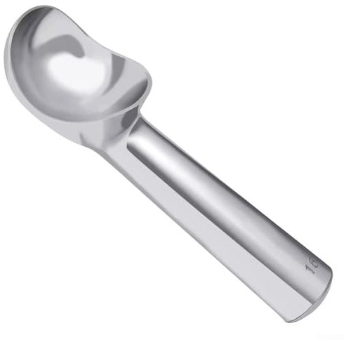 Porción de helado sin esfuerzo con cuchara de metal antiadherente grande para golosinas