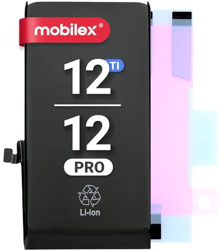 MOBILEX® Batterie interne de rechange avec adhésif pour iPhone 12/12 Pro, 3310 mAh, haute capacité