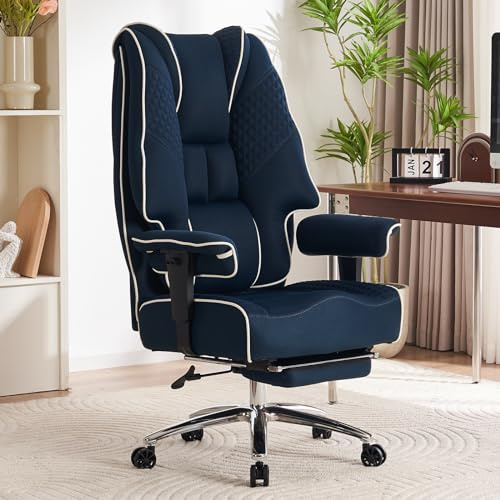 Ergonomic Executive Office Chair, 14cm Spring Cushion,200kg Dark Blue