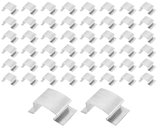 Hogvinnatil Lot de 50 clips de rechange pour verre de serre - Clips de fixation réutilisables en forme de G pour la culture des en intérieur et en extérieur, serre, orchidées et poivrons