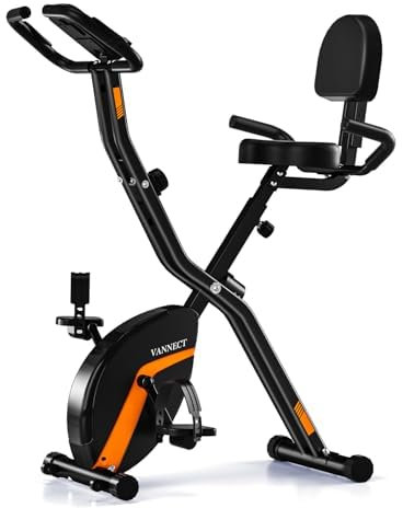 2025 Nouveau Vélo d’Appartement Pliable, vannect Vélo d’Exercice avec Moniteur LCD et Mesure du Pouls Manuel, Velo d Appartement Silencieux et Confortable, Rangement Pliable, Charge Maximale 150/160KG