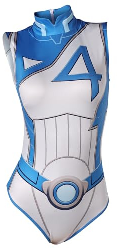 Yulefly Susan Storm Cosplay Costume Damen Badeanzug Superheld Kostüm Comic Cosplay Halloween Karneval S