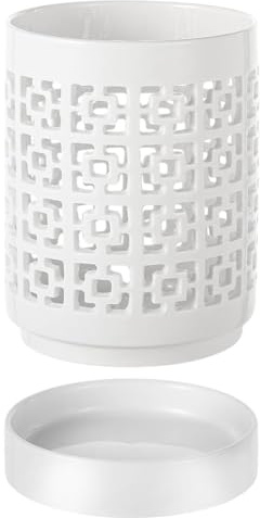 Flaroey Vaso per Orchidee con Fori, Vasi in Ceramica per Piante, Vasi per Fiori da Interno Ed Esterno per Rinvaso con Drenaggio e Sottovaso, 4 Pollici