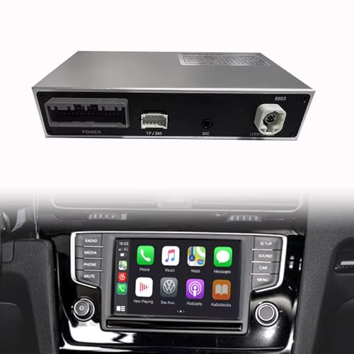 Modulo CarPlay & Android Auto per Volkswagen Golf 7, Passat B8, Tiguan, Touran, Skoda Octavia, Superb, Seat Leon, Ateca 2013-2018 | Compatibile MIB MQB | Retrofit Plug & Play