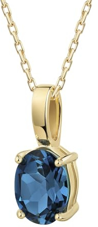 Celesta Gold Damen Anhänger mit Kette 375 Gelbgold Blautopas (beh) 375/- Gold 42cm Glänzend Blautopas beh. gelb 500341719-4