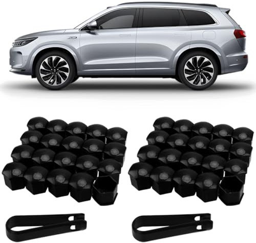 BAHME 20 Pcs cache ecrou, Cache Ecrou 21mm, Cache Ecrou, Cache Boulon, Capuchon Ecrou, C Ache-écrous de Roue de Voiture pour Automobile, C Ache-écrou de Roue pour Automobile avec Outil Demontage