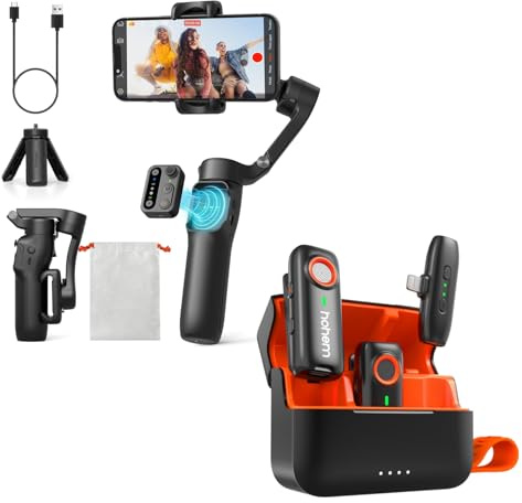 hohem Stabilisateur Smartphone iSteady X3 SE & MIC-01 Microphone sans Fil lavalier pour iPhone iPad