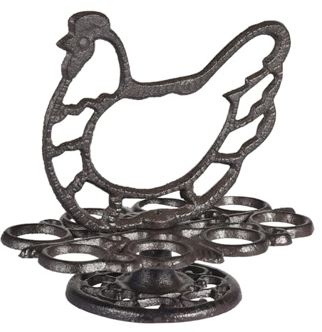 Porte-œufs en Fonte, Étagère de Rangement pour 8 œuf, Support à œufs Rustique Vintage, Plateau à œufs pour la Maison, Cuisine et Plan de Travail