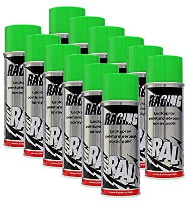 12x KWASNY 288 140 AUTO-K RACING Lackspray RAL 6018 gelbgrün 400ml