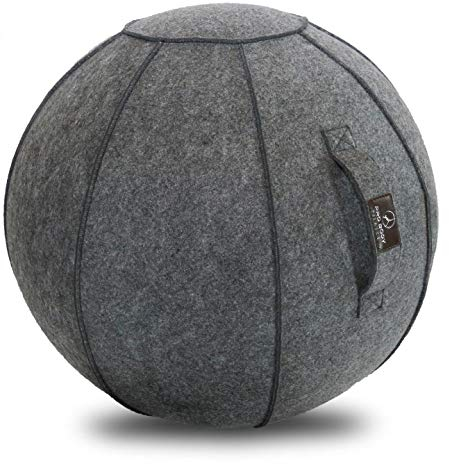 ProBody Pilates Sitzball Stuhl mit Griff Gymnastikball mit Pumpe 24 in Himalaja Schiefer