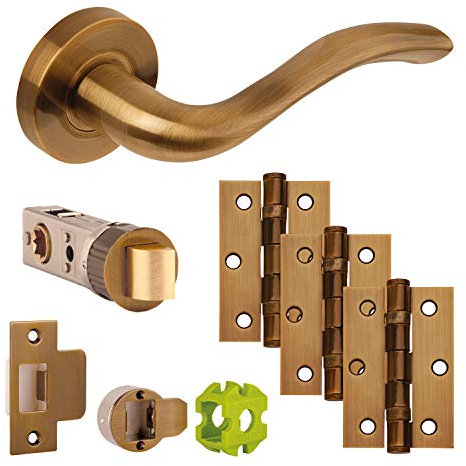 Jigtech JTB71600 Solar Door Pack-Latch, Antique Brass