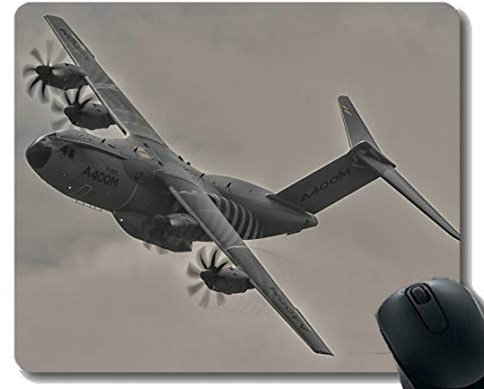 Mauspad mit genähtem Rand, Military Airbus A400M Mauspad, rutschfeste Gummibasis Mousepad
