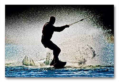 Premium Textil-Leinwand 90 x 60 cm Quer-Format Wakeboarden | Wandbild, HD-Bild auf Keilrahmen, Fertigbild auf hochwertigem Vlies, Leinwanddruck von Peter Roder