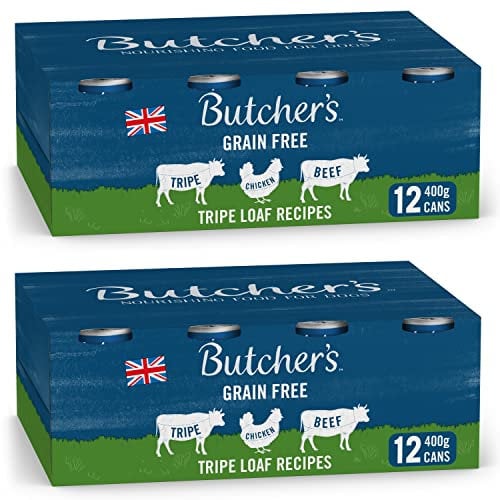 Butcher's Tripe Loaf Recipes Dog Food Tins, 9.6 kg (2 x 12 x 400 g)