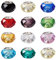 PandaHall - 100 cuentas de cristal de Murano facetadas de 14 x 8 mm, cuentas de vidrio europeo con núcleo de color plateado para hacer joyas