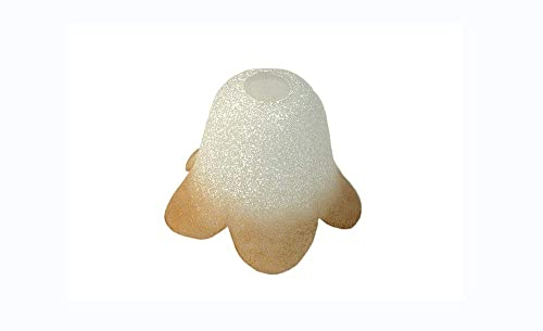 Vetro coppa ricambio lampadari, applique, lumetto, lampada, vetro scavo liscio sfumato ambra art. 5 Petali