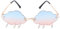 VALICLUD Wolke Randlose Vintage Lustige Unregelmäßige Disco Brille Blitz Quaste für Frauen Männer Getönte Brille Rosa Himmelblau
