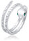 Elli Ring Damen Schlange Pinky Modern mit Kristallen in 925 Sterling Silber Vergoldet