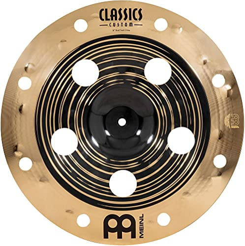Meinl Classics Custom Dual 16 Zoll Trash China (Video) Schlagzeug Becken (40,64cm) B12 Bronze, Dunkles und Brilliantes Finish (CC16DUTRCH)