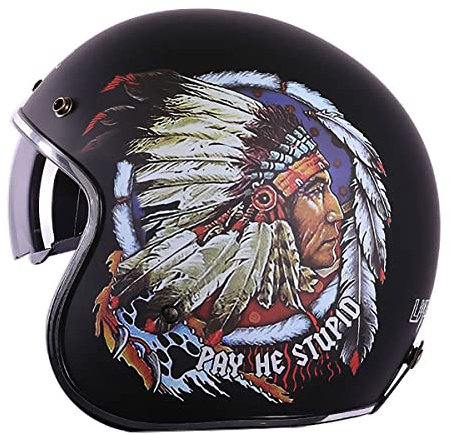 SDFGDFD Casque de Moto Casque de Moto approuvé par Le ECE/ECE avec Pare-Soleil Casque à Jet de Moto de Style rétro Vintage pour Les Jeunes Hommes Femmes Casque Jet pour Moto