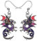 NEWEI Fantasy Emaille Dragons Ohrringe Cute Dragon Geschenke Drache Schmuck Charms für Damen Frauen Mädchen (Sangria Violett)