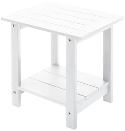 Meluvici 41,9 cm Duschbank mit 2-stöckigem Ablage für die Beine, wasserdicht, Polystyrol, tragbarer Spa-Badhocker, Sitzgelegenheit für drinnen und draußen, Bad und Garten, Teakholz mit Weiß