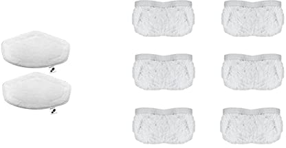 Polti PAEU0332 Vaporetto Kit of 2 Cloths for Steam Mops and Smart Cleaner with Vaporforce Brush, White, 13.0 cm*33.0 cm*6.0 cm & Vaporetto Sockettes for Smart and Handy Steam Cleaners, PAEU0282