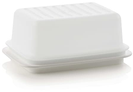 New Tupperware Impressions Butterdose, Kunststoff, Weiß, 16,5 x 11,0 x 7,0 cm