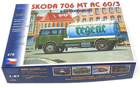 SDV LKW Skoda 706 MT AC 60/3 Biertankwagen Modellbau Kunststoff Modellbausatz 1:87 H0, Mehrfarbig, SDV478