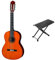 Yamaha CGS102AII Natur – Konzertgitarre für Schüler – Mit kleinem Korpus für einfaches Handling – Größe 1/2 & Adam Hall Stands SGS017 Gitarrenfußbank, Schwarz