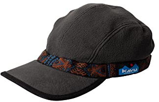 KAVU Fleece Strapcap Fishing Hat Low Profile Four Panel Cap-Volcanic Grey-M
